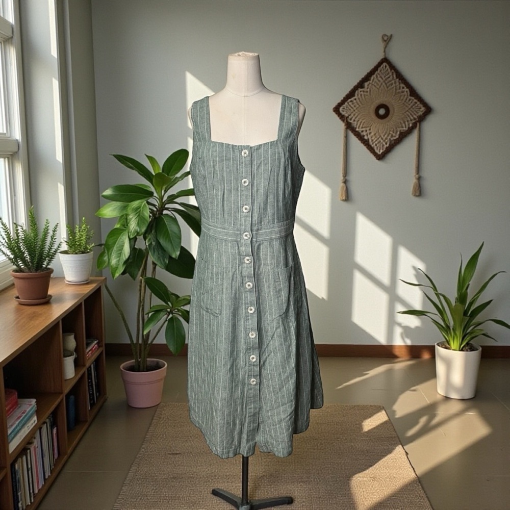 Mudo Collection linen Cotton Blend‎ Dress | Lightweight & Comfortable | Casual